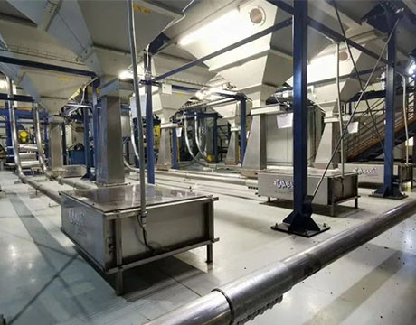 खाद्य पाउडर के लिए स्टेनलेस स्टील कन्वेयर चेन सिस्टम